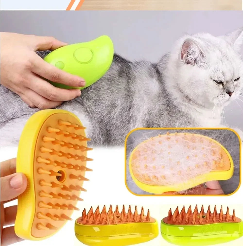 Cepillo Vaporizador 4 en 1 Premium para Perros y Gatos