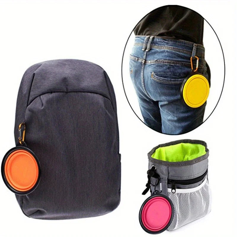Plato Portátil Plegable de Silicona con Mosquetón