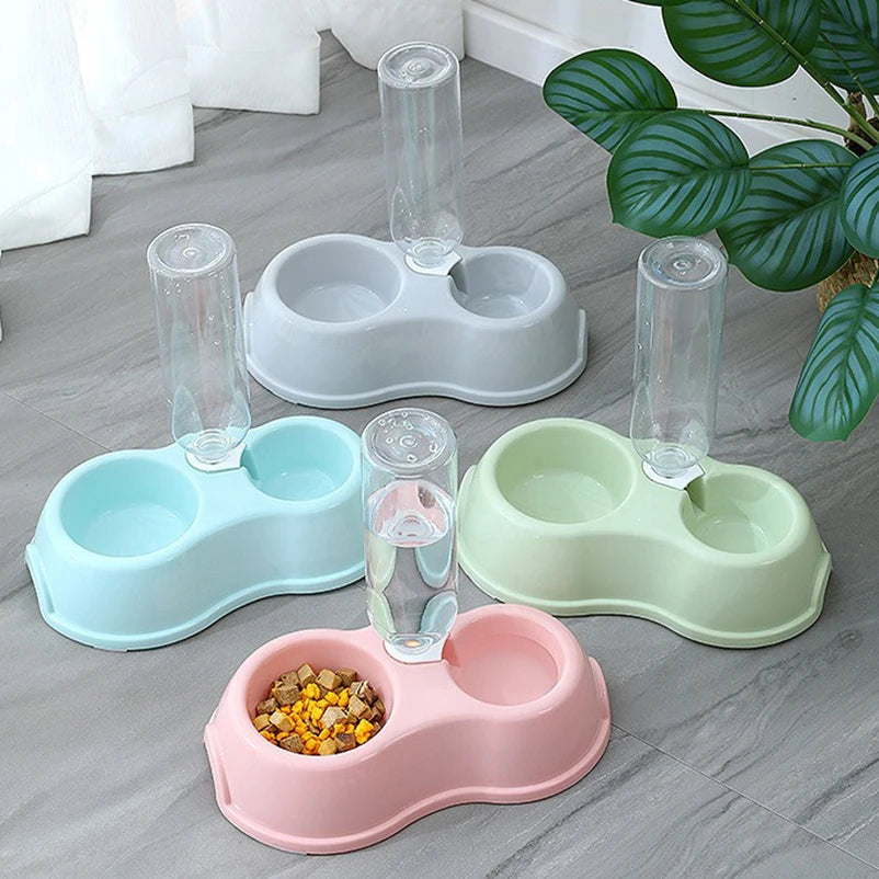 Plato Doble con Dispensador de Agua Automático