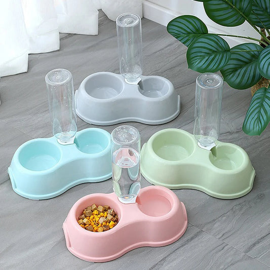 Plato Doble con Dispensador de Agua Automático